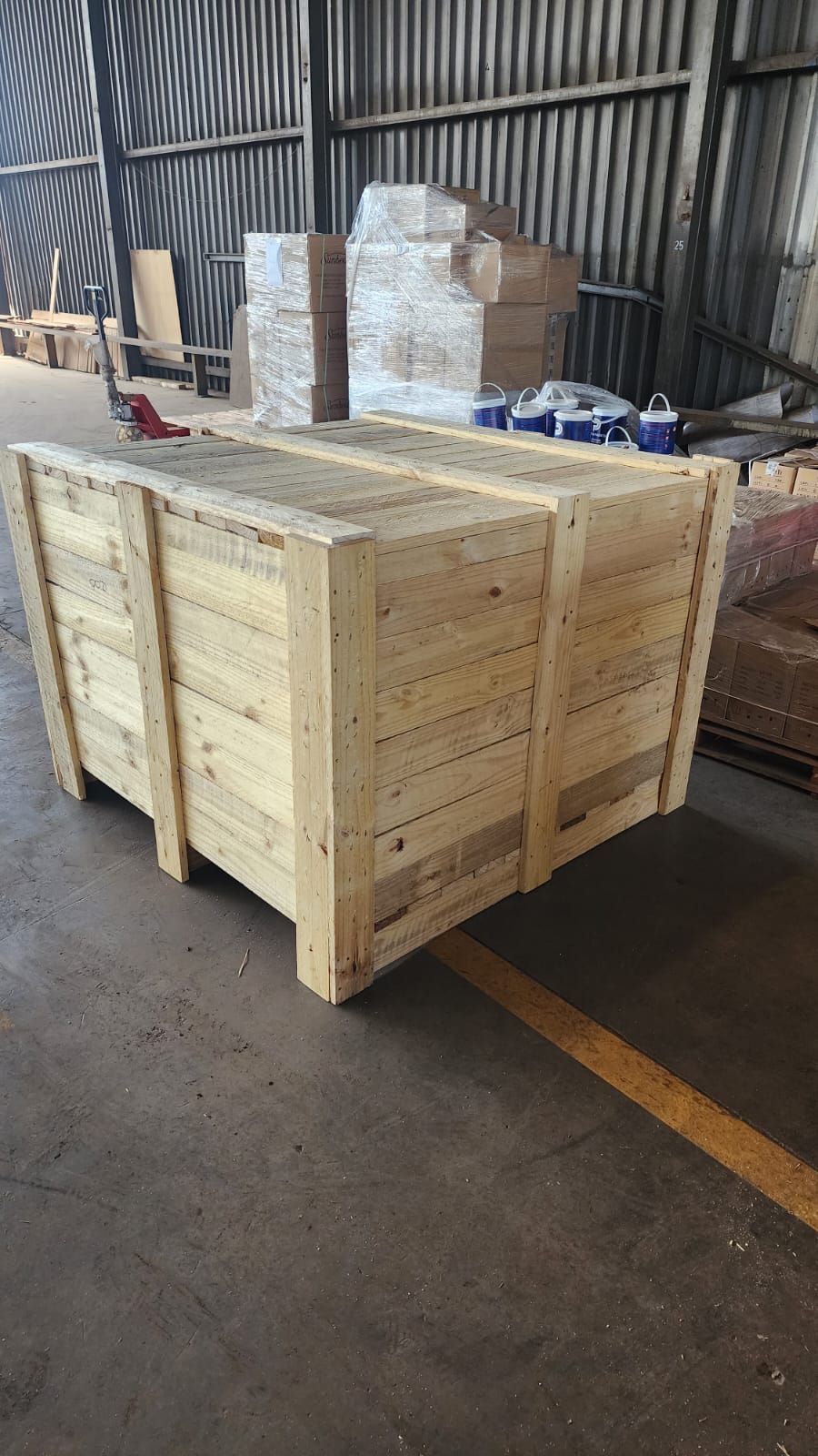 Tall timber shipping crate